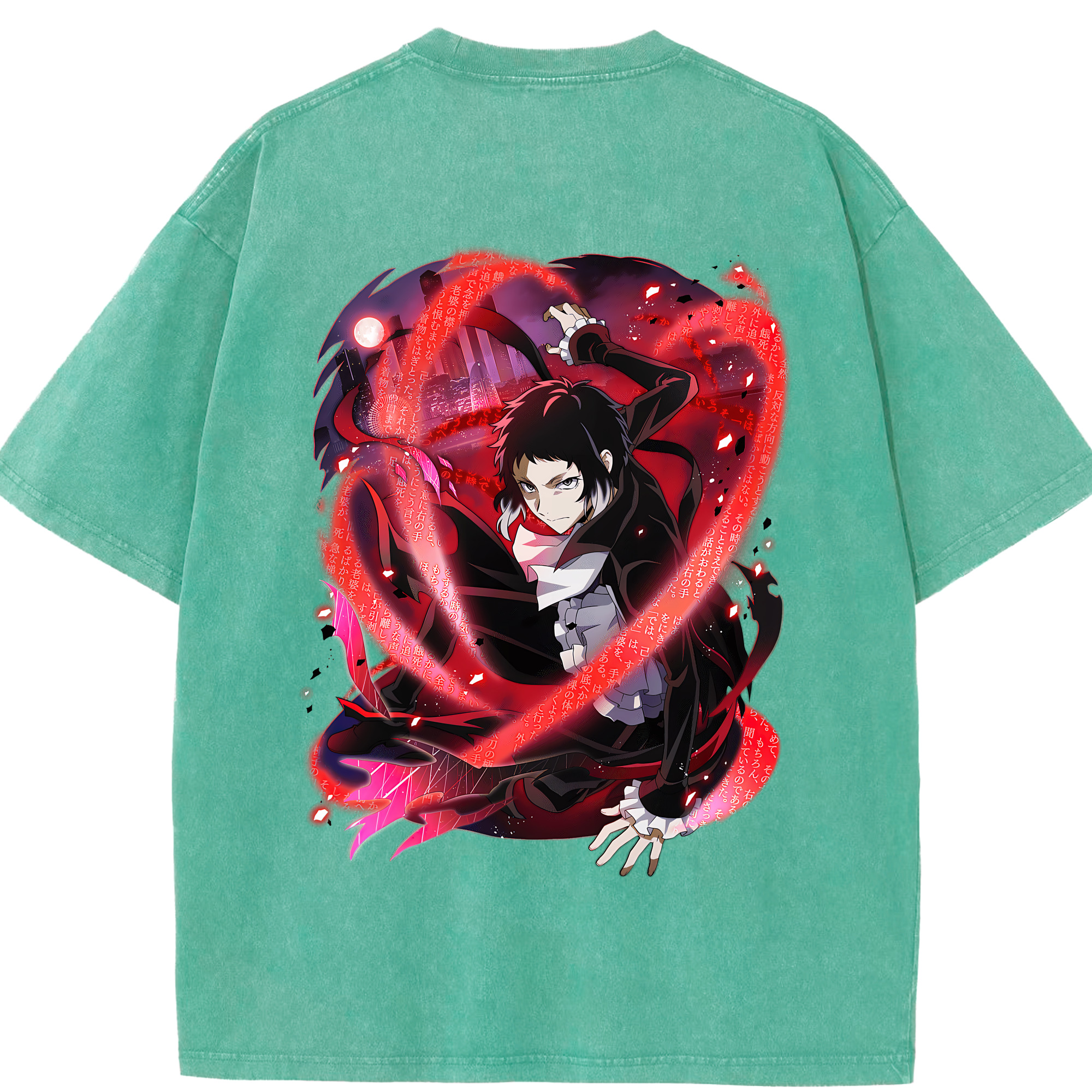 （画像用） 文豪ストレイドッグス Bungo Stray Dogs 綿100% ヴィンテージ風 半袖Tシャツ（背面プリント）